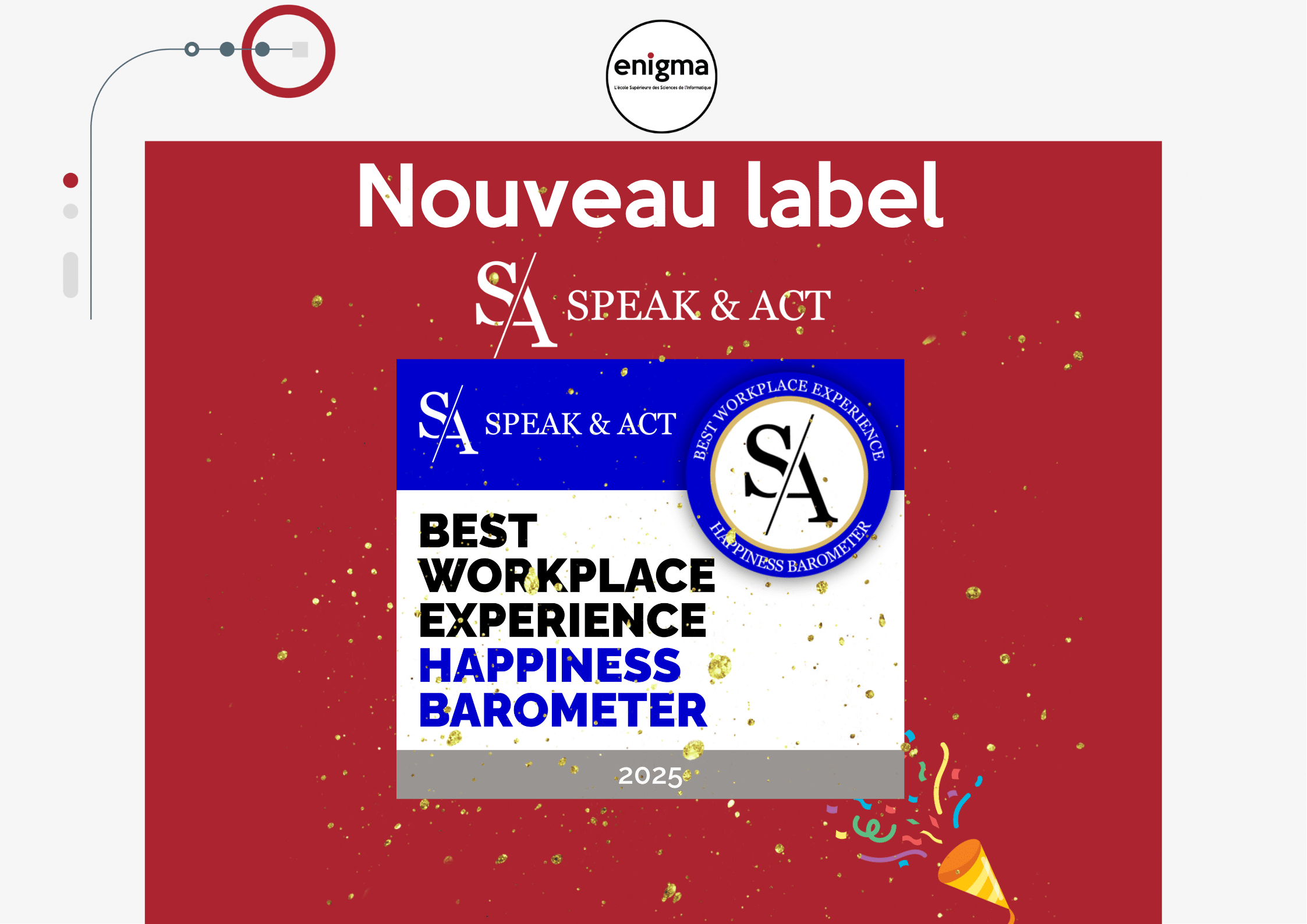 ENIGMA, labellisée Best Employer Experience 2025 par Speak & Act